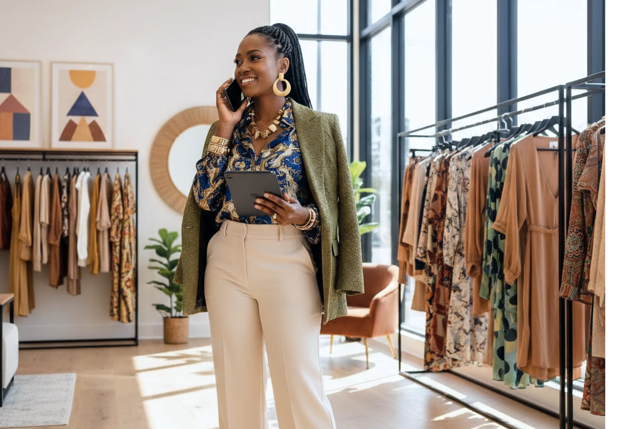 Business owner managing deliveries